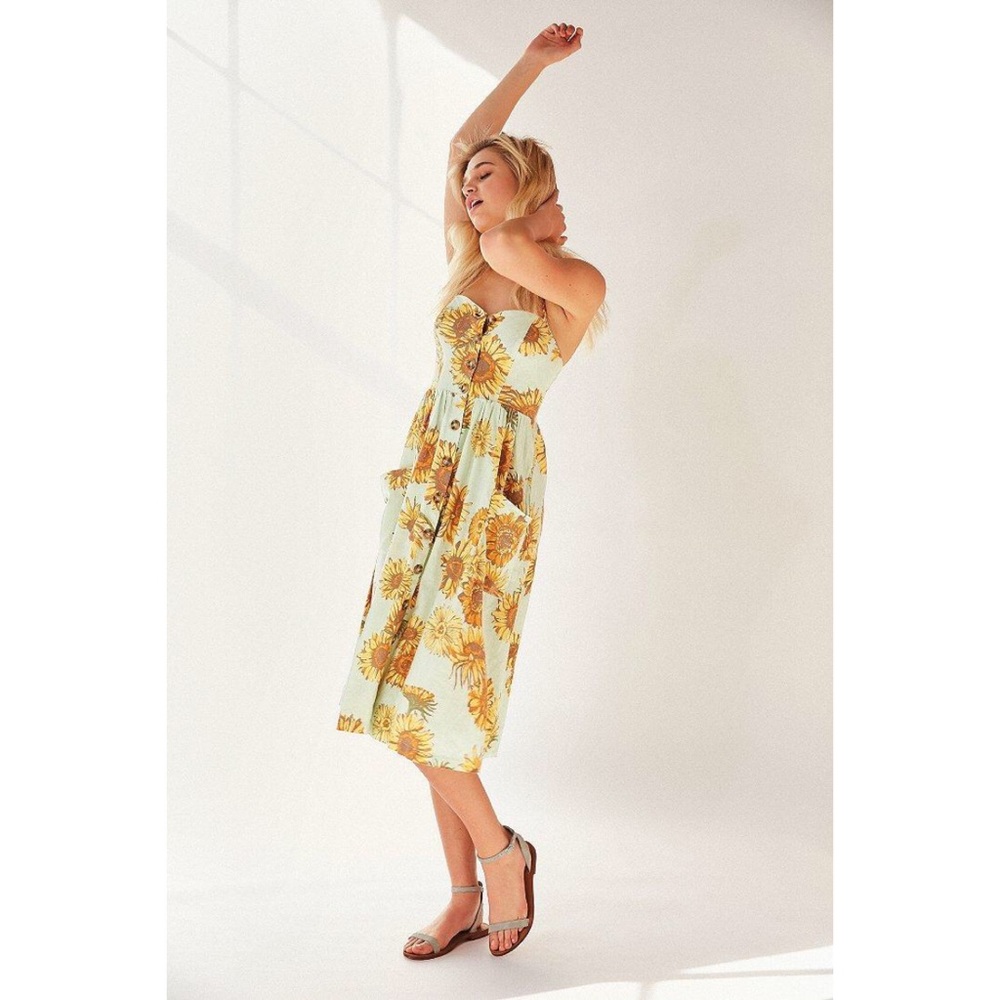 UO/Cooperative Emilia Sunflower Midi Dress L